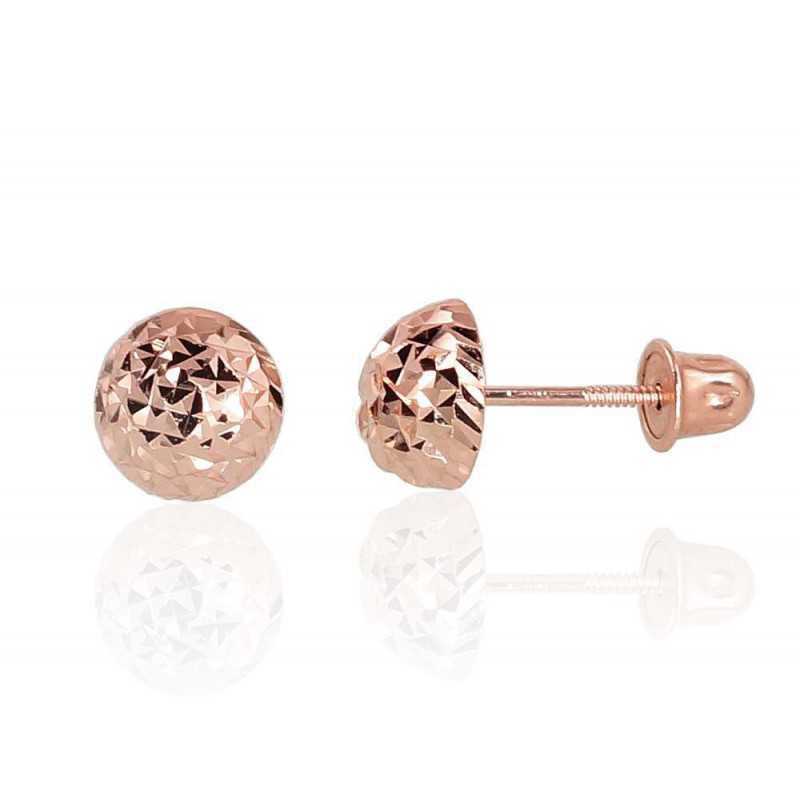 Gold screw studs earrings, 585°, No stone, 1200992(Au-R)