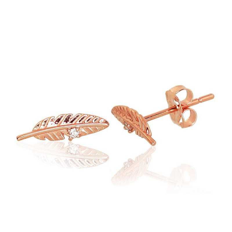 Gold classic studs earrings, 585°, Zirkons , 1201119(Au-R)_CZ