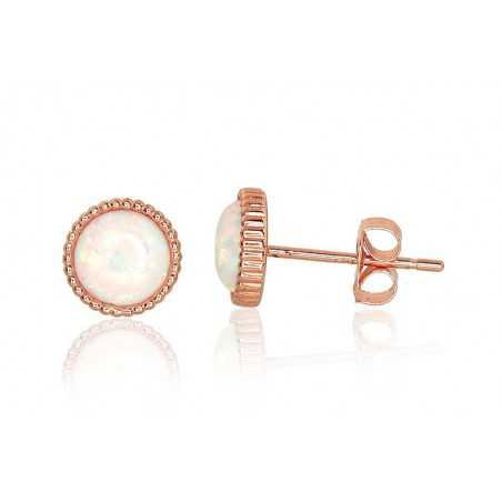 Gold classic studs earrings, 585°, Opalit , 1201124(Au-R)_OP