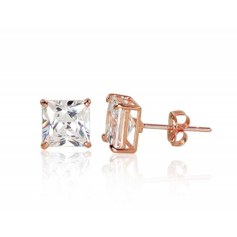 Gold classic studs earrings, 585°, Zirkons , 1201168(Au-R)_CZ