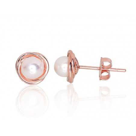 Gold classic studs earrings, 585°, Fresh-water Pearl , 1201217(Au-R)_PE