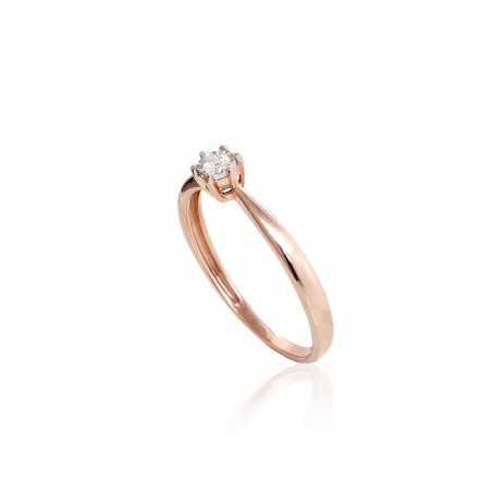 Gold ring, Rose/White gold, 585°, Diamonds, 1101033(Au-R+Au-W)_DI