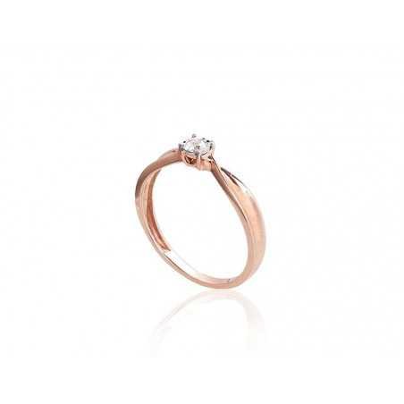 585° Gold ring, Stone: Diamonds, Type: With precious stones, 1101034(Au-R+Au-W)_DI