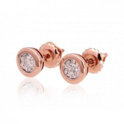 Gold Earrings, 585°, Diamonds, 1201405(Au-R+Au-W)_DI