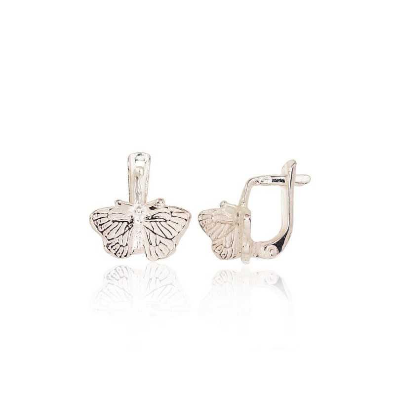 925°, Silver earrings with english lock, No stone, 2201079