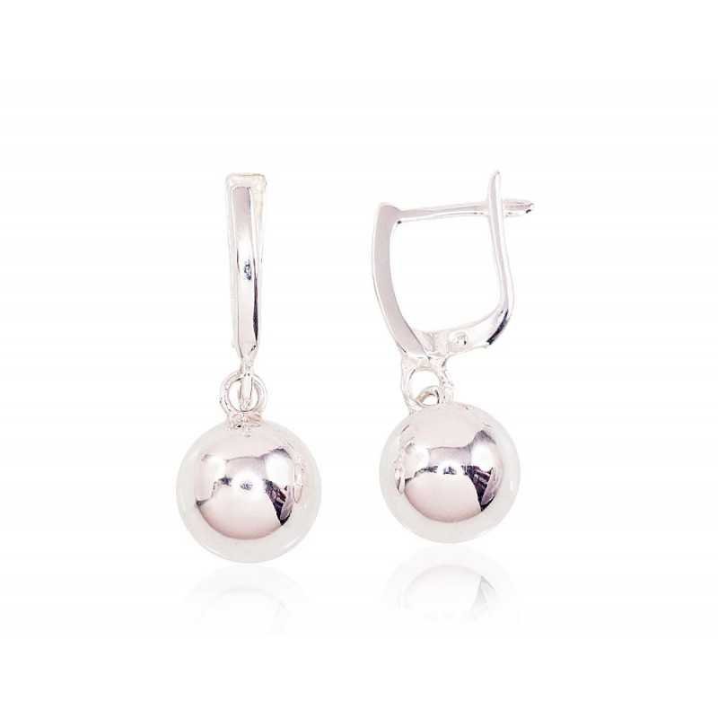 925°, Silver earrings with english lock, No stone, 2203002