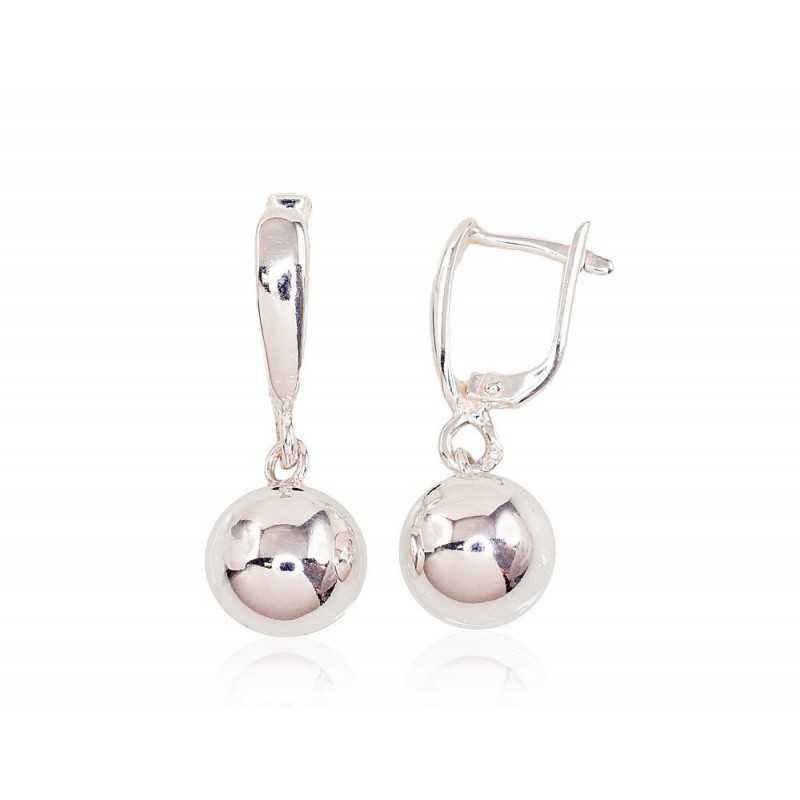 925°, Silver earrings with english lock, No stone, 2203004