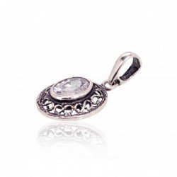 925° Silver pendant, Type: Women, Stone: Zirkons , 2301524(POx-Bk)_CZ