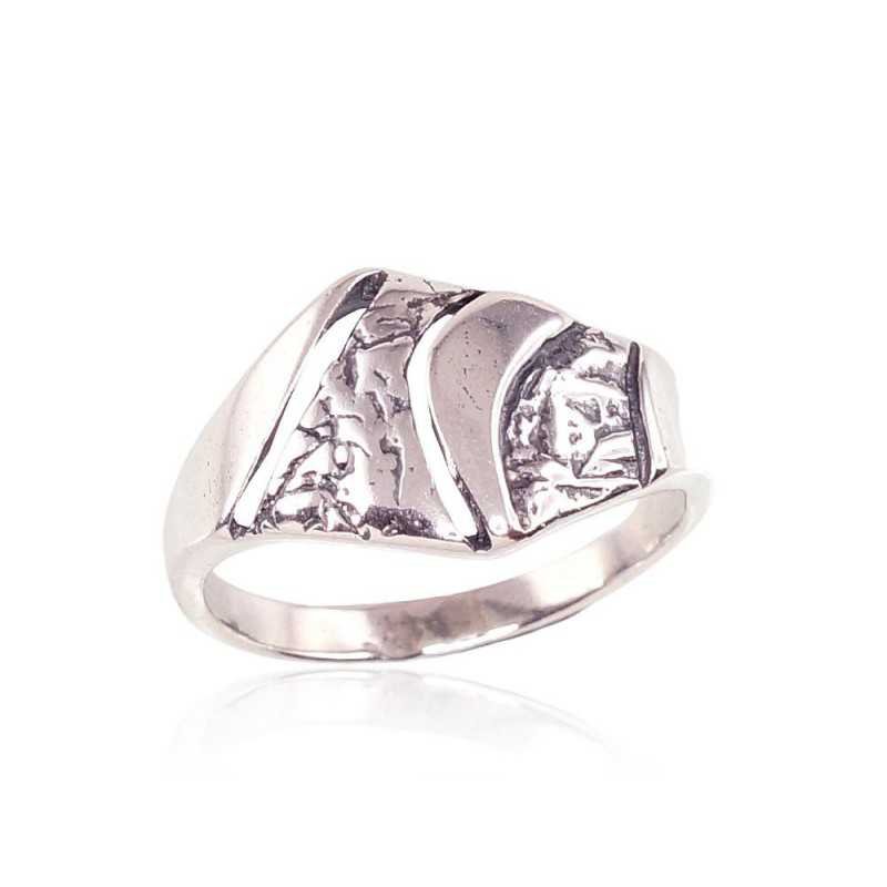 925° Genuine Sterling Silver ring, Stone: No stone, Type: Women, 2100922(POx-Bk)