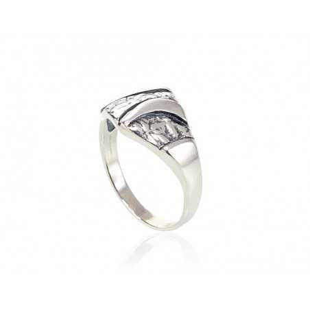 925° Genuine Sterling Silver ring, Stone: No stone, Type: Women, 2100922(POx-Bk)