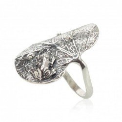 925° Genuine Sterling Silver ring, Stone: No stone, Type: Women, 2100927(POx-Bk)