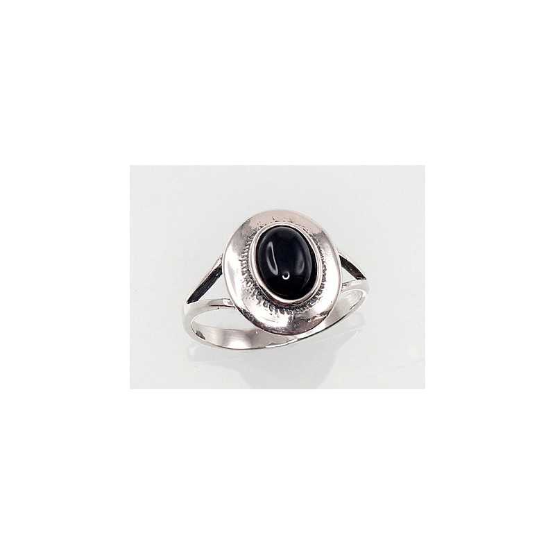 925° Genuine Sterling Silver ring, Stone: Onix , Type: Women, 2101190(POx-Bk)_ON-2