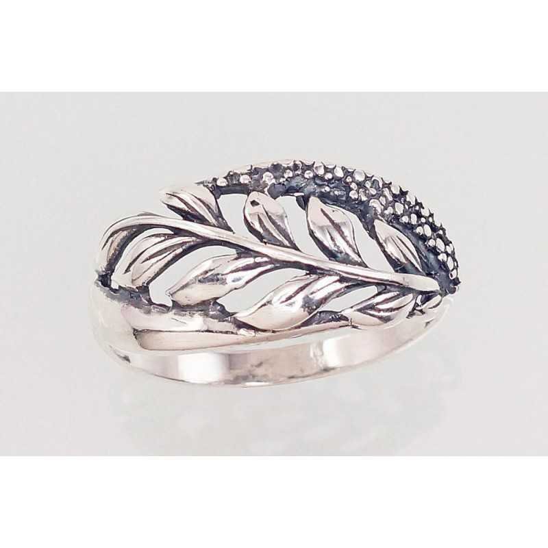 925° Genuine Sterling Silver ring, Stone: No stone, Type: Women, 2101561(POx-Bk)
