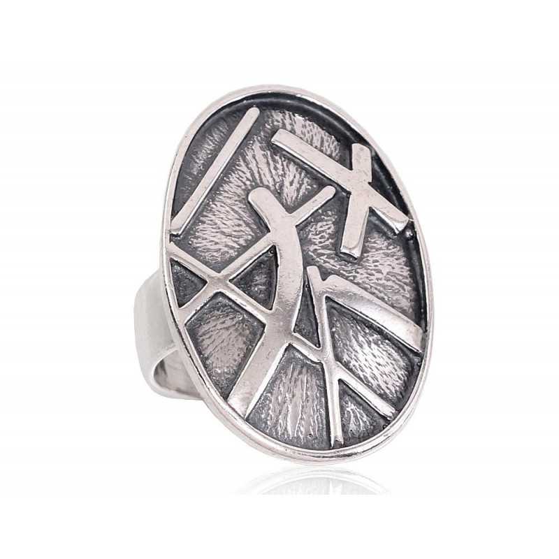 925° Genuine Sterling Silver ring, Stone: No stone, Type: Women, 2101675(POx-Bk)