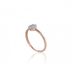 Gold ring, Rose/White gold, 585°, Diamonds, 1101022(Au-R+Au-W)_DI