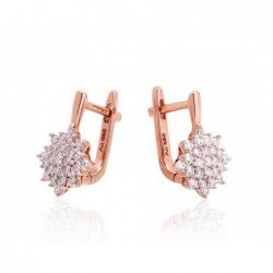Gold Earrings, 585°, Diamonds, 1201416(Au-R+PRh-W)_DI