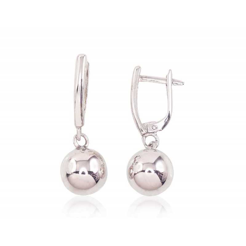 925°, Silver earrings with english lock, No stone, 2203003