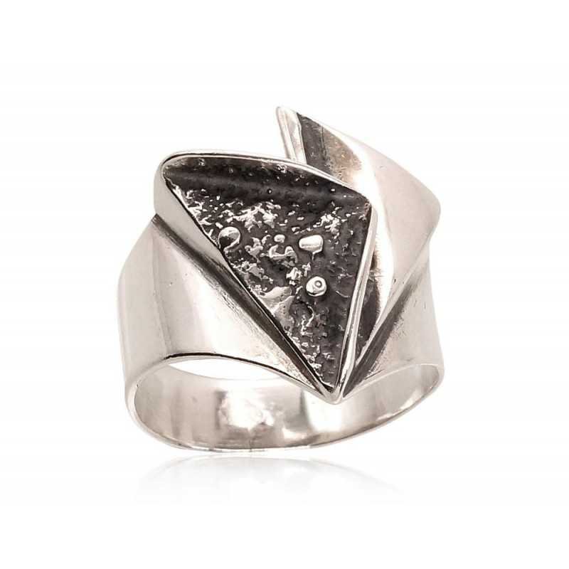925° Genuine Sterling Silver ring, Stone: No stone, Type: Women, 2101677(POx-Bk)