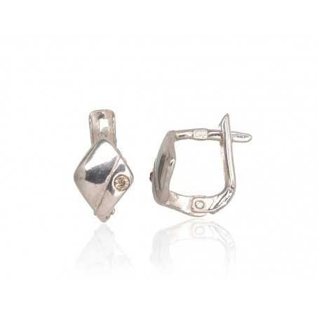 925°, Silver earrings with english lock, Zirkons , 2202751_CZ-LBR