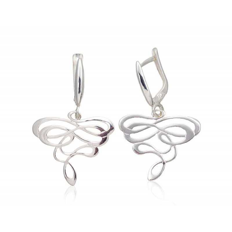 925°, Silver earrings with english lock, No stone, 2203182