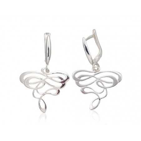 925°, Silver earrings with english lock, No stone, 2203182