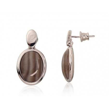 925° Silver Stud Earrings, Silver, Flint , 2203487(PRh-Gr)_FT