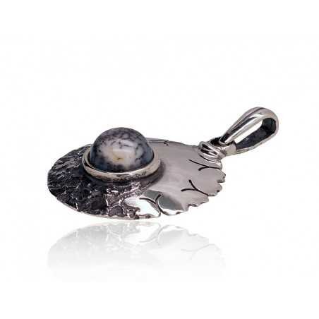 925° Silver pendant, Type: \"K-Exclusive\"  collection, Stone: Dendritic Agate , 2301797(POx-Bk)_AGD