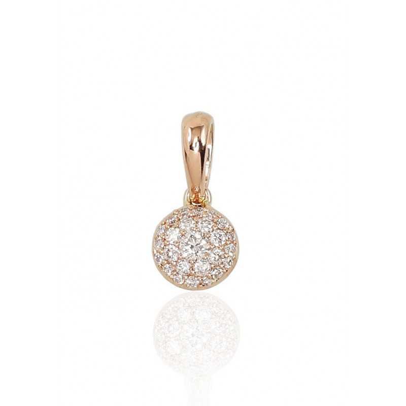Gold pendant, 585°, Rose gold, Diamonds, 1300524(Au-R)_DI