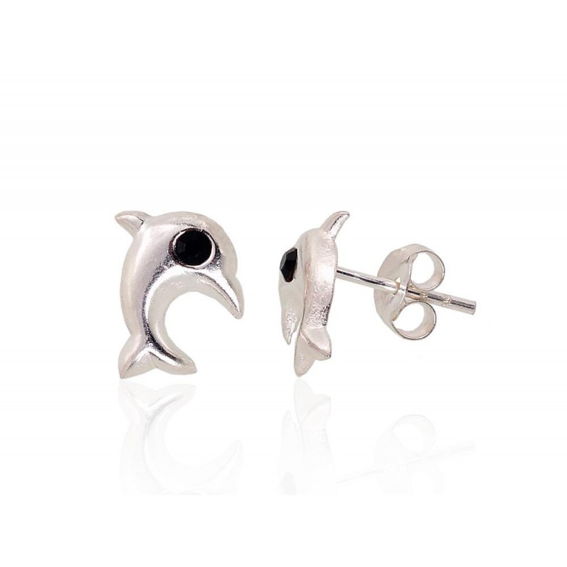 925° Silver Stud Earrings, Silver, Zirkons , 2203306_CZ-BK