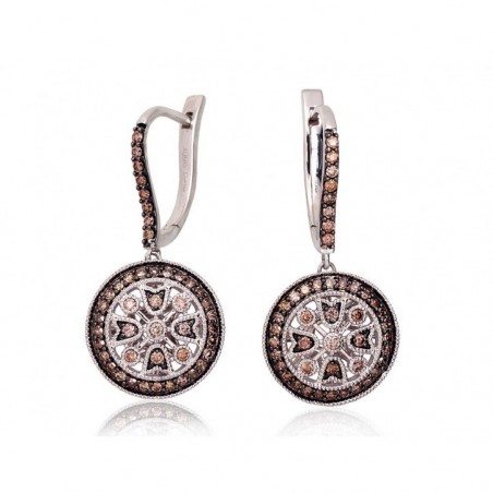 Gold Earrings, 585°, Diamonds, 1201420(Au-W+PRh-Bk)_DICH