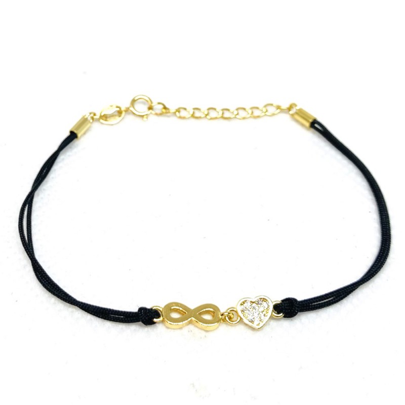 925 Sterling silver bracelet with thread. Gold plated