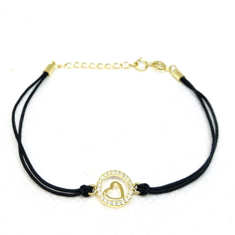 925 Sterling silver bracelet with thread. Gold plated