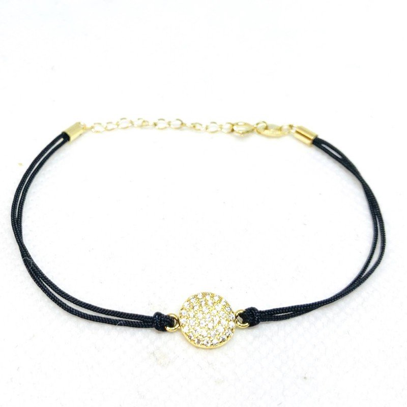 925 Sterling silver bracelet with thread. Gold plated