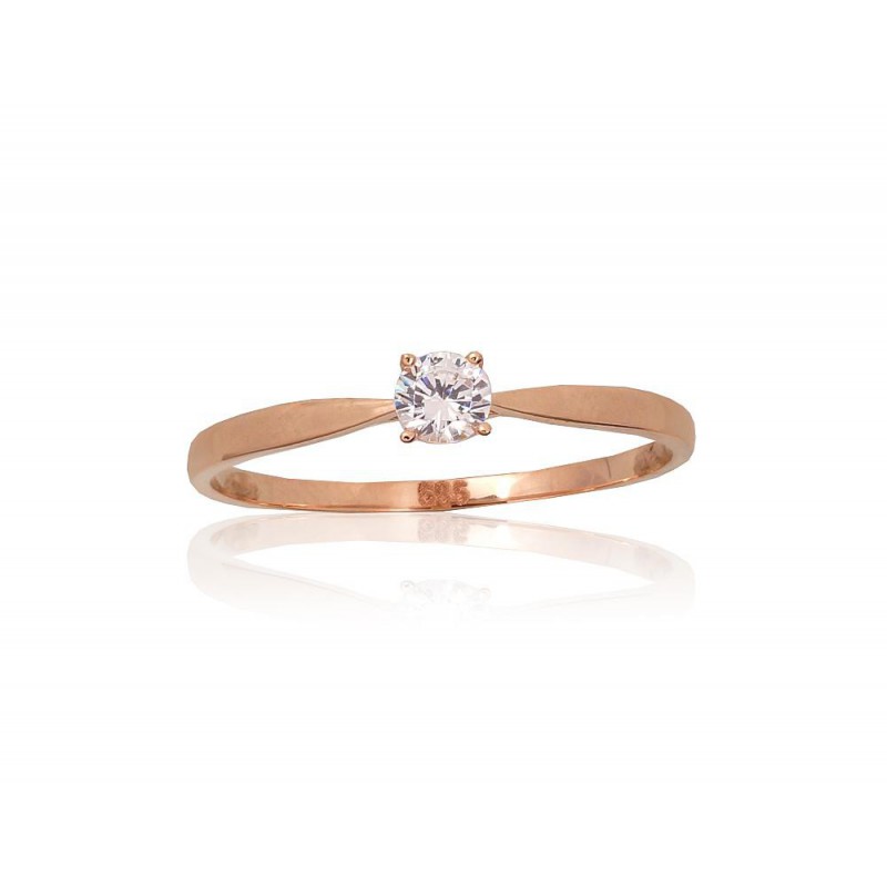 Gold ring, Rose gold, 585°, Zirkons , 1101076(Au-R)_CZ