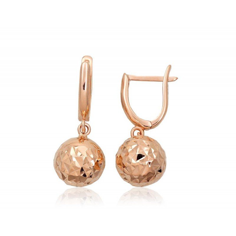 Gold earrings with english lock, 585°, No stone, 1201450(Au-R)