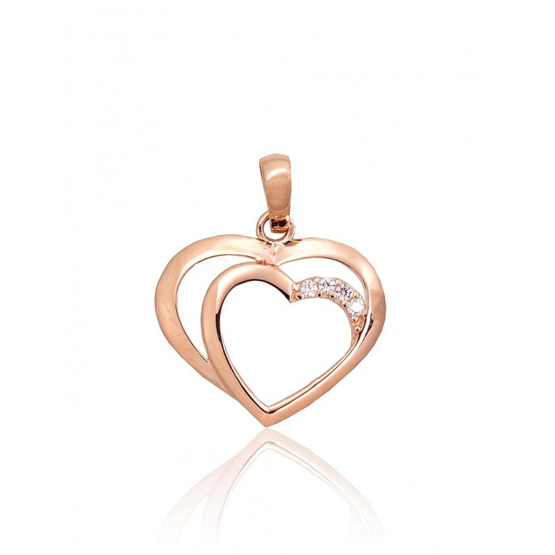 Gold pendant, 585°, Rose gold, Zirkons , 1300950(Au-R)_CZ