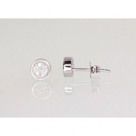 925° Silver Stud Earrings, Silver, Zirkons , 2202966(PRh-Gr)_CZ