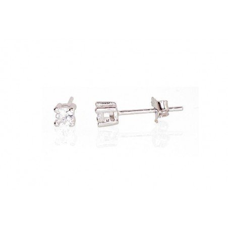 925° Silver Stud Earrings, Silver, Zirkons , 2202994(PRh-Gr)_CZ