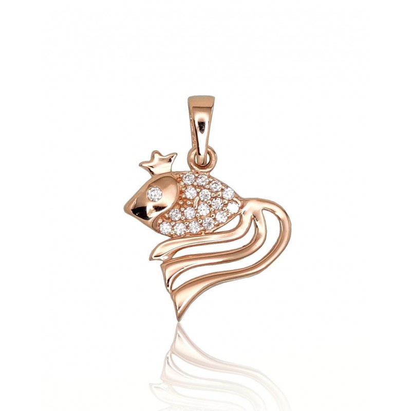 Gold pendant, 585°, Rose gold, Zirkons , 1300596(Au-R)_CZ