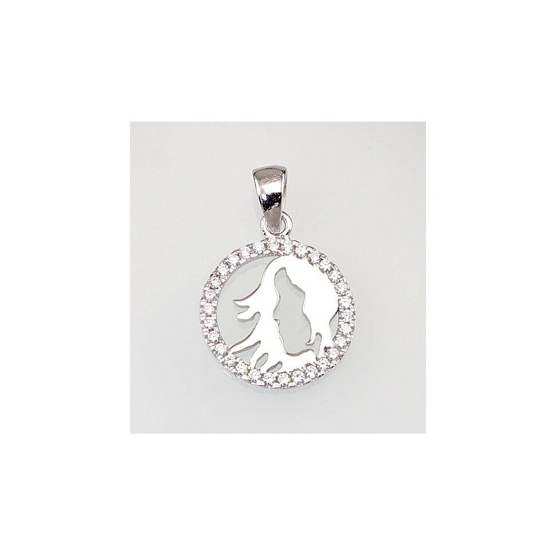 925° Silver pendant, Type: Zodiac signs, Stone: Zirkons , 2300388(PRh-Gr)_CZ