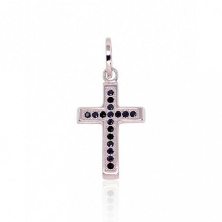 925° Silver pendant, Type: Crosses and Icons, Stone: Zirkons , 2301604(PRh-Gr)_CZ-BK