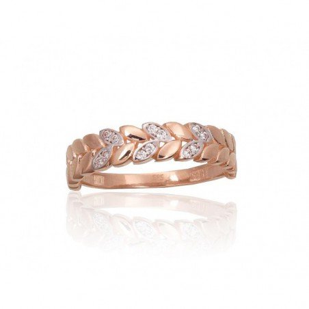 585° Gold ring, Stone: Zirkons , Type: Women, 1101068(Au-R+PRh-W)_CZ