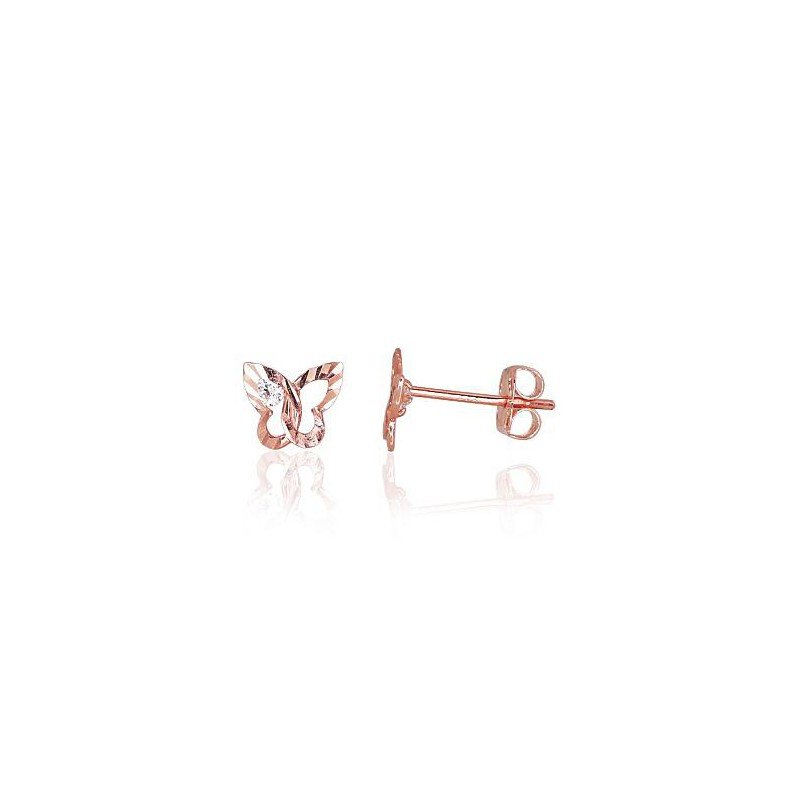 585°, Gold classic studs earrings, Stone: Zirkons , Type: Nails, 1200178(Au-R)_CZ