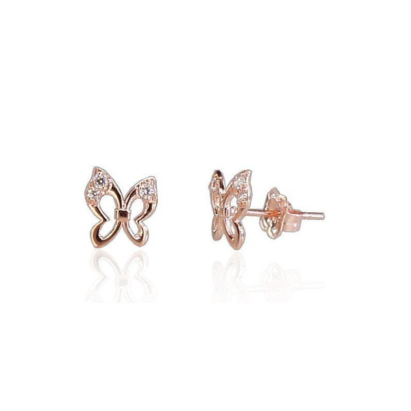 585°, Gold classic studs earrings, Stone: Zirkons , Type: Nails, 1200617(Au-R)_CZ