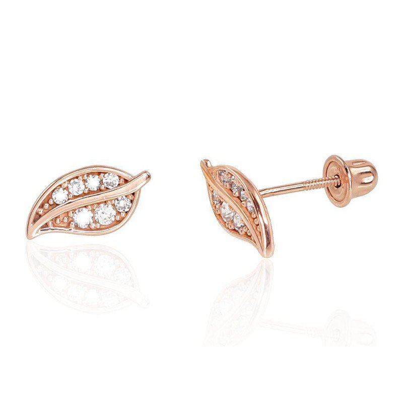 Gold screw studs earrings