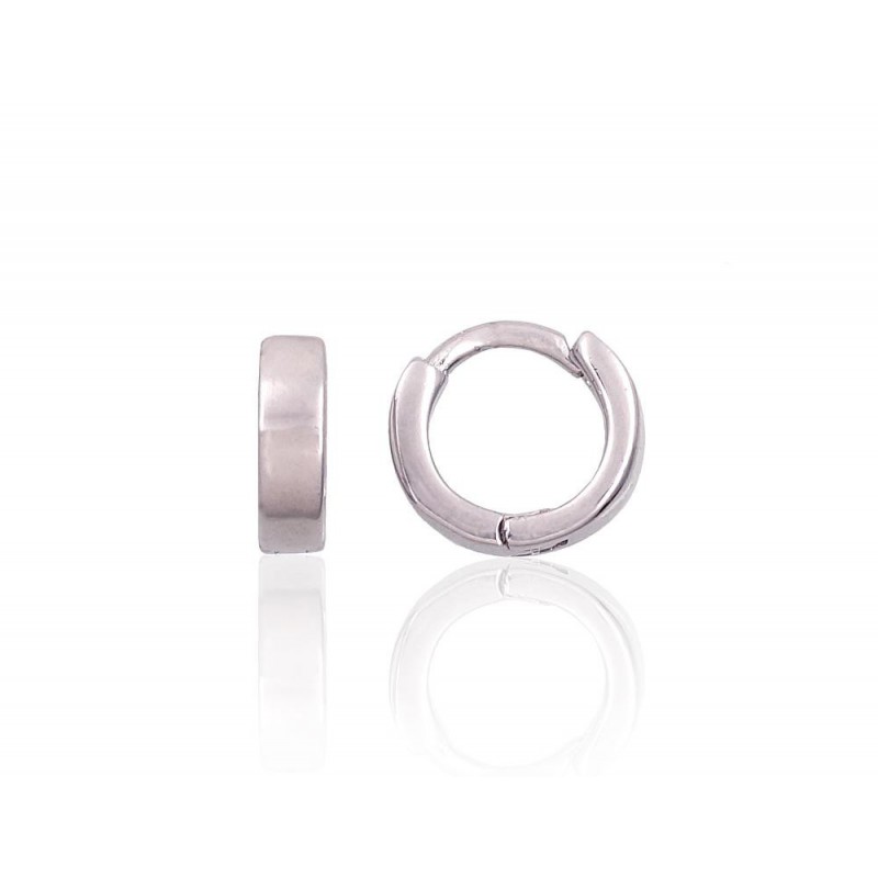 Silver hoop earrings, Circle lock, , 2203682(PRh-Gr)