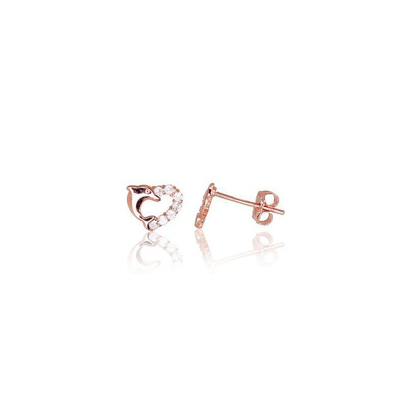 585°, Gold classic studs earrings, Stone: Zirkons , Type: Nails, 1200131(Au-R)_CZ