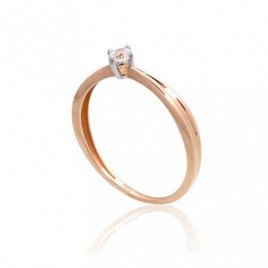 585° Gold ring, Stone: Zirkons , Type: Engagement rings, 1101092(Au-R+PRh-W)_CZ