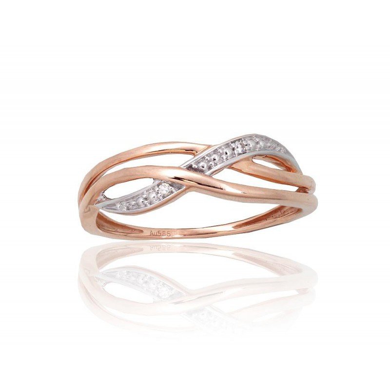 585° Gold ring, Stone: Diamonds, Type: \"L\'amour\"  collection, 1101100(Au-R+PRh-W)_DI