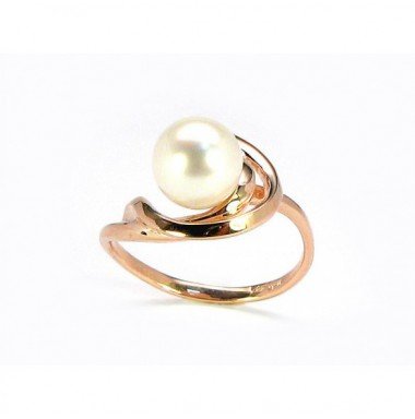 585° Gold ring, Stone: Fresh-water Pearl , Type: \"Bracciali\"  collection, 1100047(Au-R)_PE